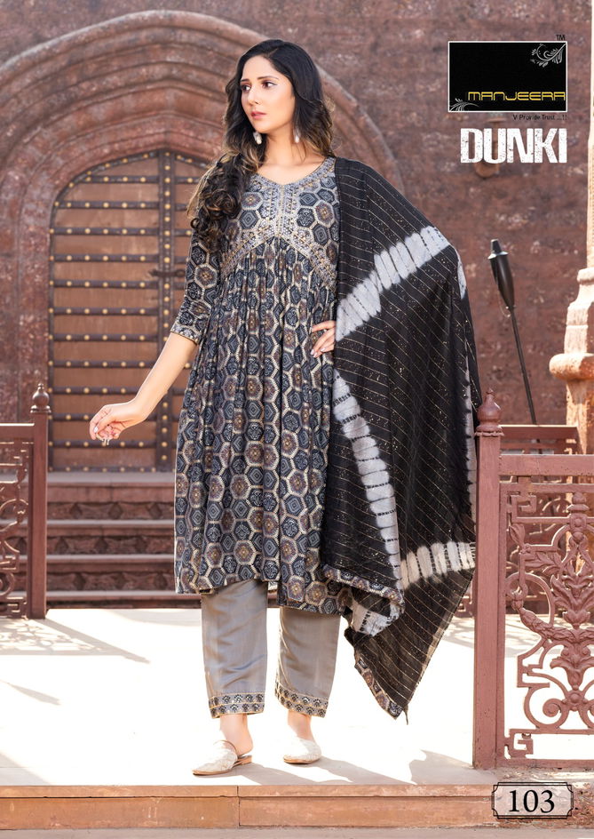 Dunki By Manjeera Modal Printed Kurti With Bottom Dupatta Wholesale In India
